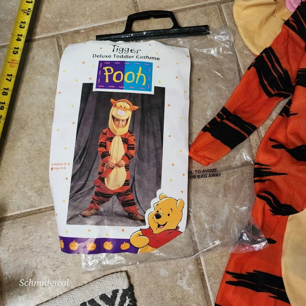 Vintage 1996 Disney Tigger Deluxe Toddler Costume Winnie the Pooh Orange Medium